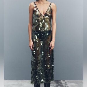 ZARA SEQUIN MIDI DRESS